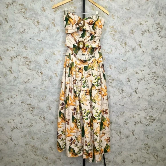 Mónica Campaña Lupe Floral Sand Jumpsuit